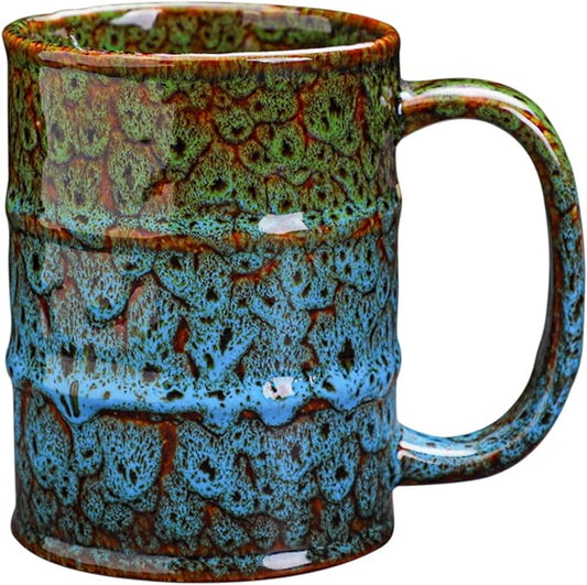 Coffee Mug,20 Oz Coffee Cups Ceramic Tea Cup Large Coffee Mug for Office and Home - Dishwasher and Microwave Safe Novelty Coffee Mug(1,Green and Blue) by LGQ