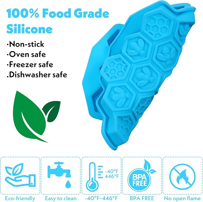 Versatile Honey Comb Silicone Mold, 19 Cavity Bee Silicone Mold for Baking, Reusable Non-Stick Gummy Molds for Candy, Chocolate, Jelly, Ice Cube - Image 3