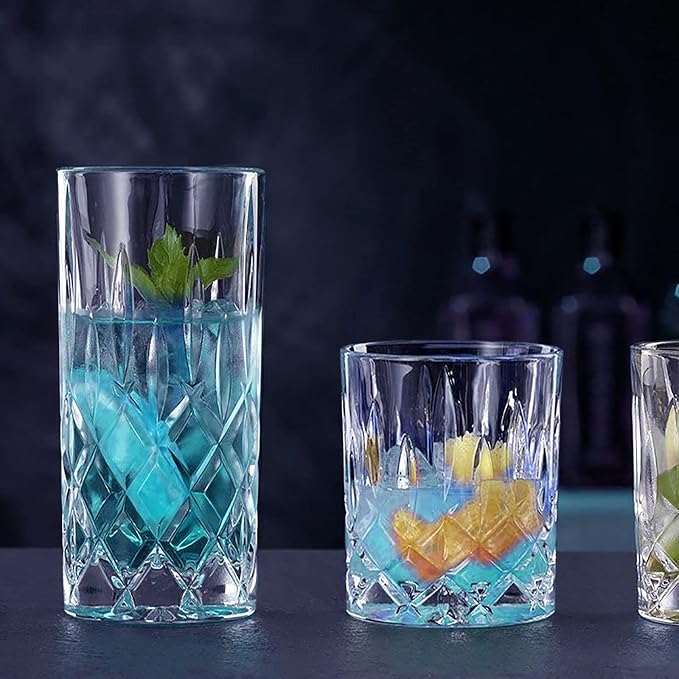 Drinking Glasses, 12 Piece Crystal Glass Cups, Mixed Glassware Set, 6 pcs Crystal Old Fashioned 11oz Highballs and 6 pcs 11oz Whiskey Glasses, Great for Cocktail, Whisky and other Beverages - Image 6