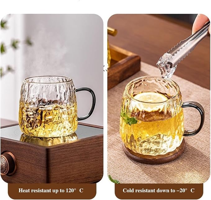 drinking glassware Glacier Texture Drinking Glasses Set with Handles - Image 4