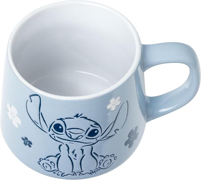 Silver Buffalo Disney Lilo and Stitch, Wax Resist Ceramic Pottery Mug, 18oz | Ohana Means Family, Etched Engraved, 0.53 Liters - Image 3