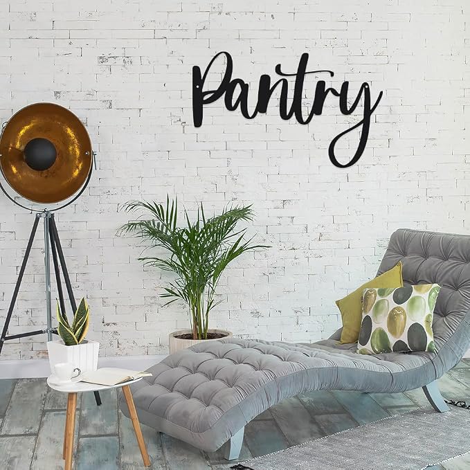 Pantry Metal Signs for Wall Decorations 12X7.34 inch Wall Decor for Bedroom Aesthetic Iron Art Decoration for Storage Room Black Home Decor Wall Art Decorations for Indoor Outdoor Office Living Room - Image 6