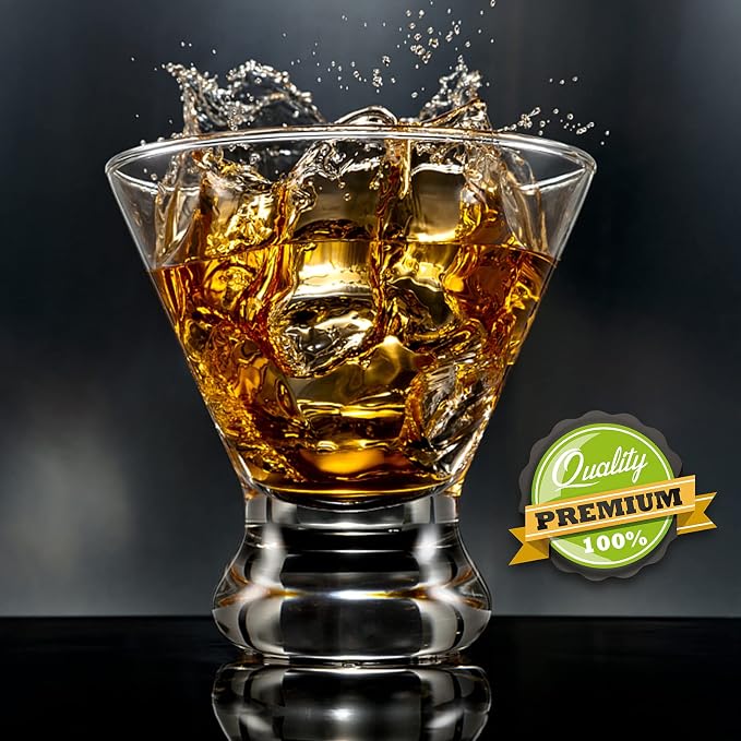 Mfacoy Martini Glasses Set of 9(Buy 8, get 1 Free), Crystal Cocktail Glasses 8 Ounces, Hand Blown Stemless Martini Glasses for Bar, Martini, Cosmopolitan, Manhattan, Gimlet, Pisco Sour Brandy - Image 4