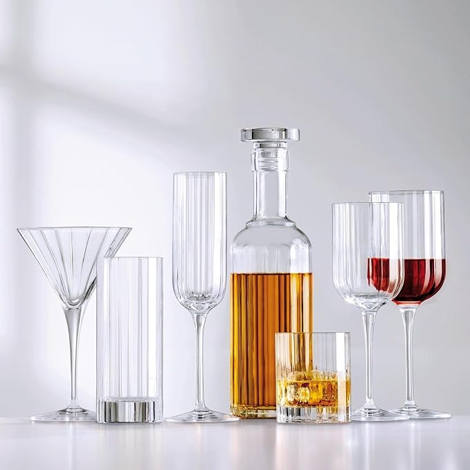 Luigi Bormioli Bach Highball Glasses, 16.5 Oz - Clear, Set of 4 | Durable Crystal Glasses, Ribbed Design Drinkware for Cocktails, Iced Tea & Juices, Smooth Rim, Heavy Base, Dishwasher Safe - Image 8
