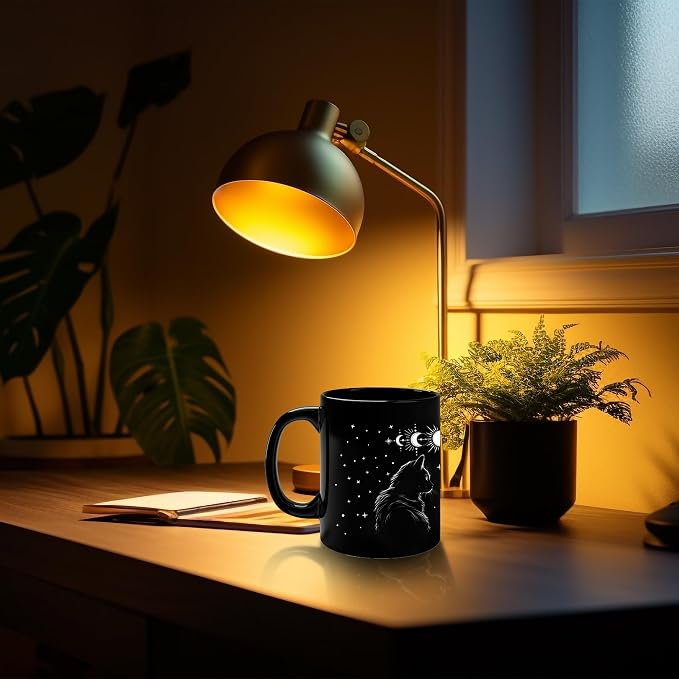 Black Cat Mug 11oz Cat Lover Gifts for Women Funny Goth Coffee Mug - Witch, Goth Decor Halloween Cup With Cats Goth Gift Witchy Gifts for Women - Halloween Mugs Cats Christmas Gothic Home Decor - Image 4