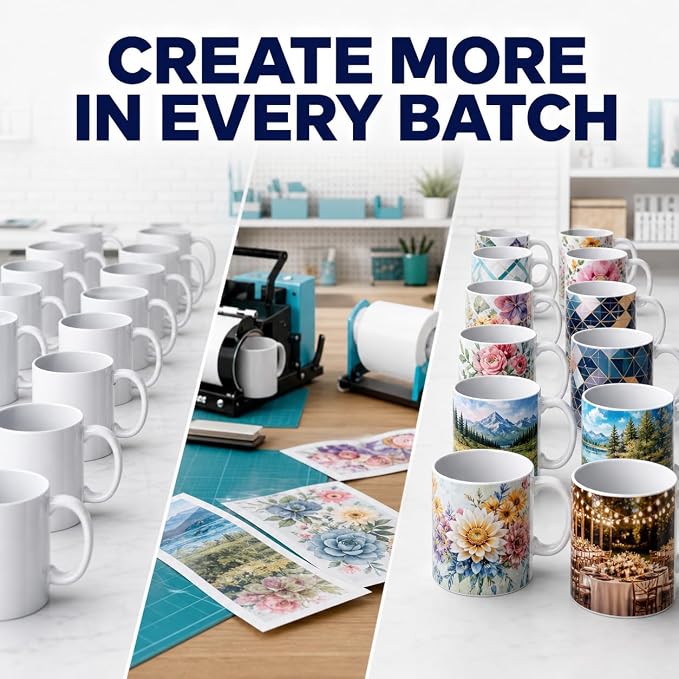 36 Pack Sublimation Mugs 11oz White Blank Ceramic Coffee Mugs with Individual White Boxes, AAA Grade with Premium Coating for Heat Press DIY, Dishwasher Microwave Safe - Image 4