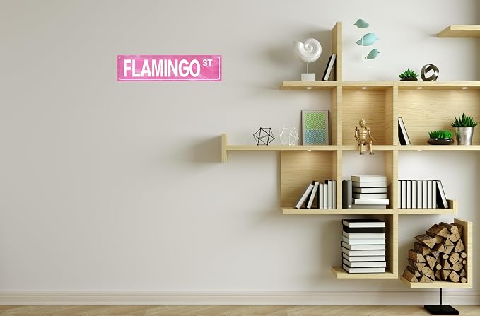 Retro Girl Pink Tin Metal Sign Flamingo Statement Wall Decor for Home Vintage Bar or Dorm Unique Gift Idea for Friends 4x16 in - Image 6