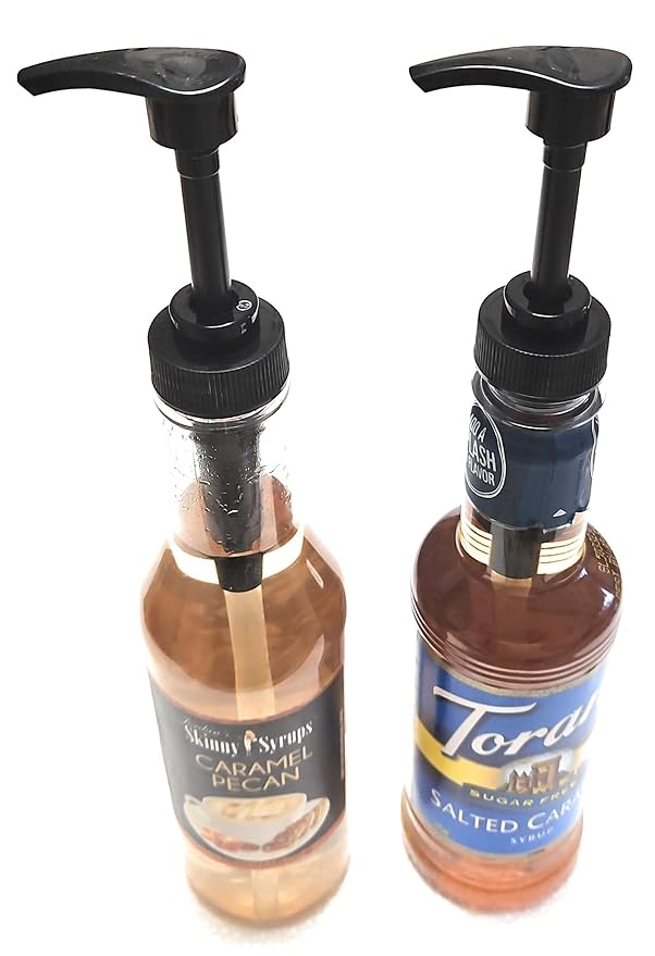 Mini Syrup Pump. Only for Small 375ml (12.7 fl.oz.) Bottles of Torani and Jordan’s Skinny Syrups (Set of 3). 5ml (1 Teaspoon) per Stroke. FDA Compliant. BPA Free. Product of Bayside Traders®