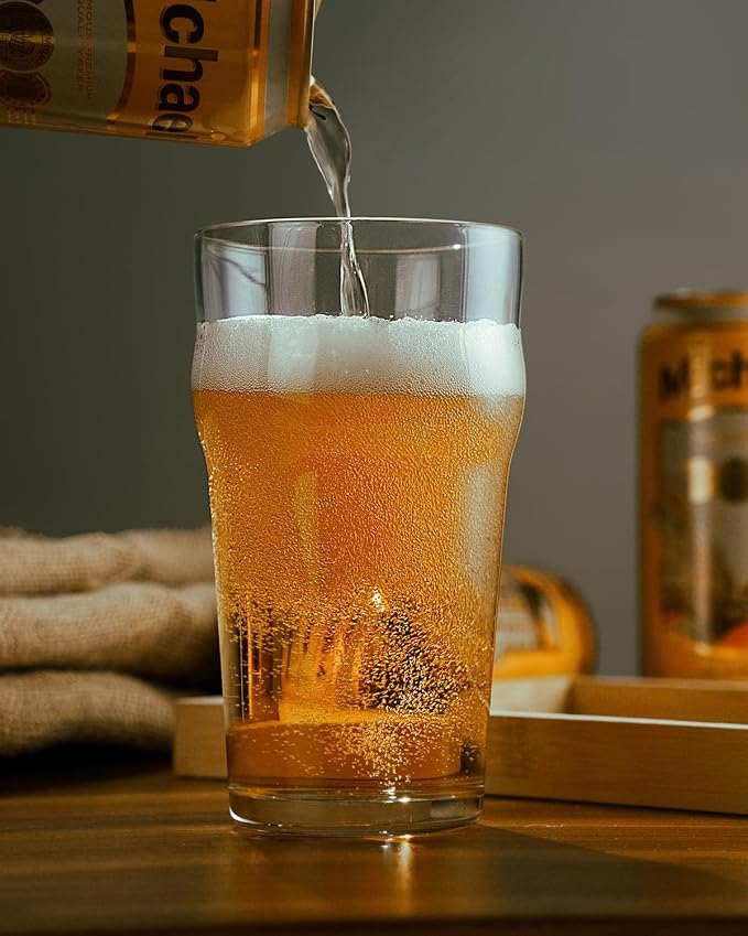LUXU Pint Glasses,20oz British Beer Glass,Easy to Stack Beer Glasses | Drinking Glasses Made for Cold Beverages,2pc Beer Glass,Pilsner Glasses,IPA Beer Glass. Glassware Beer Cup,Beer Gifts for Men - Image 8