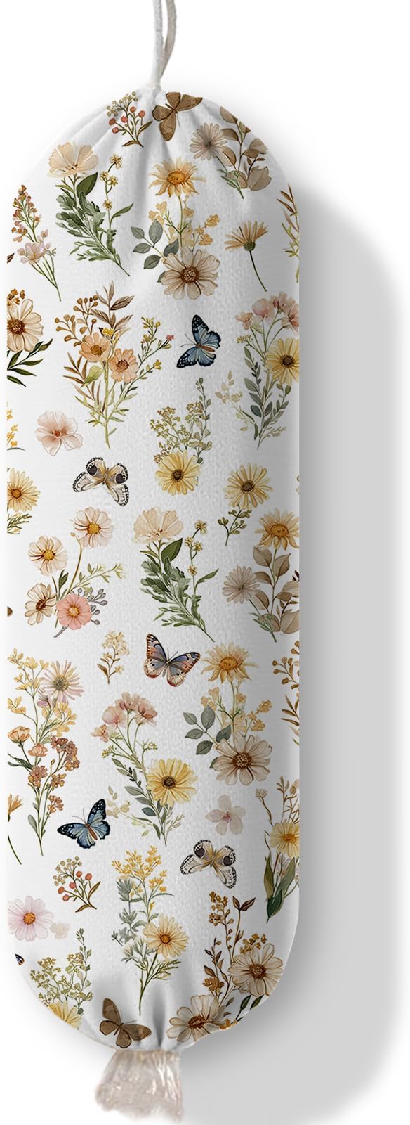 Plastic Bag Holder Butterfly Floral Bag Holder Dispenser, Plastic Grocery Bag Organizer & Wall Mount Paper Trash Bags Saver Storage for Kitchen Home Pantry Decor, Shopping Bags Storage Dispenser by Ialtsidws