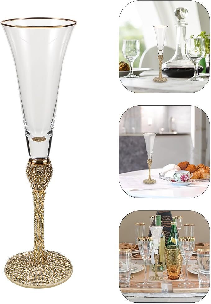 Elegant Sparkling Wine Glass Flute, Glass, Refined Party Cocktail Cup | Easy to Clean, Built to Last, Unique Design, Wedding Flutes, Cocktail Glassware - Image 9