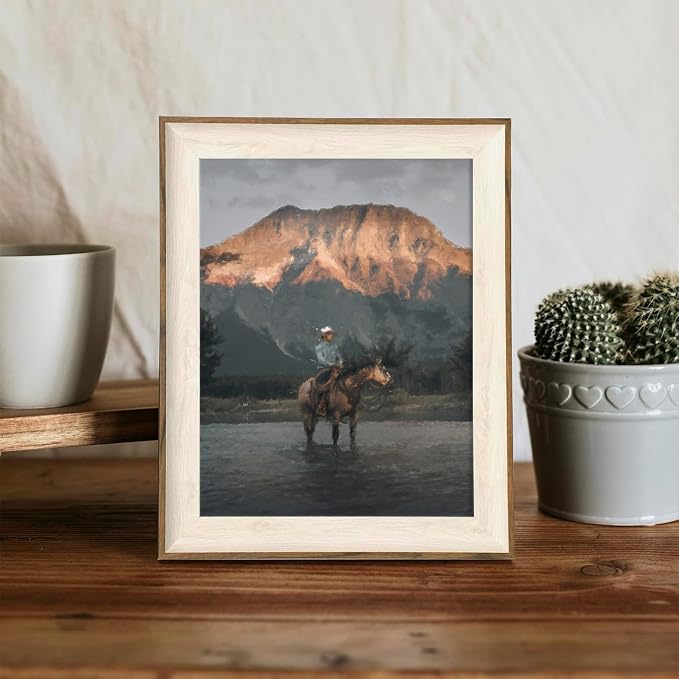 XOCUUI Cowboy Canvas Wall Art Vintage Print Oil Paintings 8x10 Inch, Western Cowboy Mid Century American West Country for Home Office Living Room Bathroom Bedroom Wall Decor Unframed - Image 7