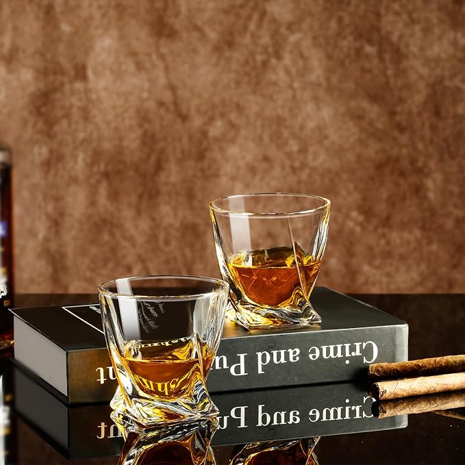 PARACITY Whiskey Glasses Set of 2, Old Fashioned Cocktail Glass, 10 OZ Whiskey Glasses, Bourbon Glasses, Rocks Glasses for Scotch, Liquor Vodka, Bourbon, Whiskey Gifts for Men, Husband, Boyfriend | Old fashioned glassware has a 3.54 in wide profile for... - Image 6