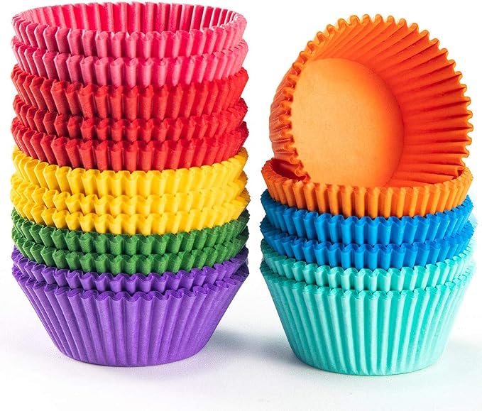 Bright Rainbow Standard Cupcake Liners Solid Colorful Paper Baking Cups 400-Count - Image 4