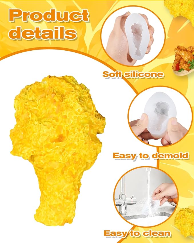 Simulation Chicken Leg Candle Molds, 3d Fried Chicken Drumstick Ice Cream Molds, Fake Food Chocolate Mould, Food Mold for Home Decorations Photo Props - Image 4