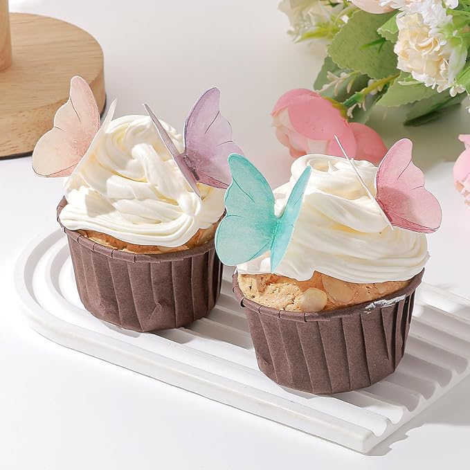 48Pcs Edible Butterflies for Cake Decorating Wafer Paper Butterfly Cupcake Toppers Edible Cake Toppers for Wedding Birthday Party Cupcakes Decorations(Mix Color) - Image 7