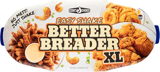 COOK'S CHOICE XL Original Better Breader Bowl 16" Mess-Free Breading Tray | Shake & Coat Batter Bowl w Lid for Chicken, Fish, & Vegetables, Great for Fish Fry, Tenders, Wings-Easy Cleanup & Made in USA - Image 8
