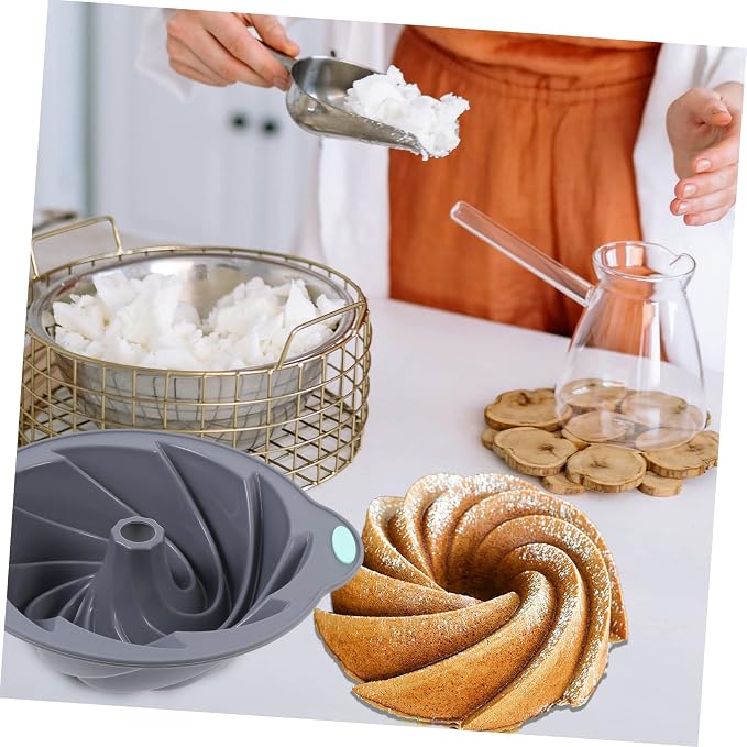 MAGICLULU 1pc Silicone Cake Mold Food-grade Silicone Spiral Design for Chiffon Cakes Light Grey Easy to Use for Home Baking Parties - Image 6