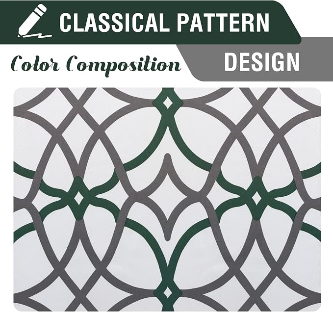 H.VERSAILTEX Blackout Curtains 96 inch Length 2 Panels Set Thermal Curtains & Drapes Window Treatment Noise Reducing Geometric Modern Grommet Living Room Curtains for Bedroom - Hunter Green and Gray - Image 6