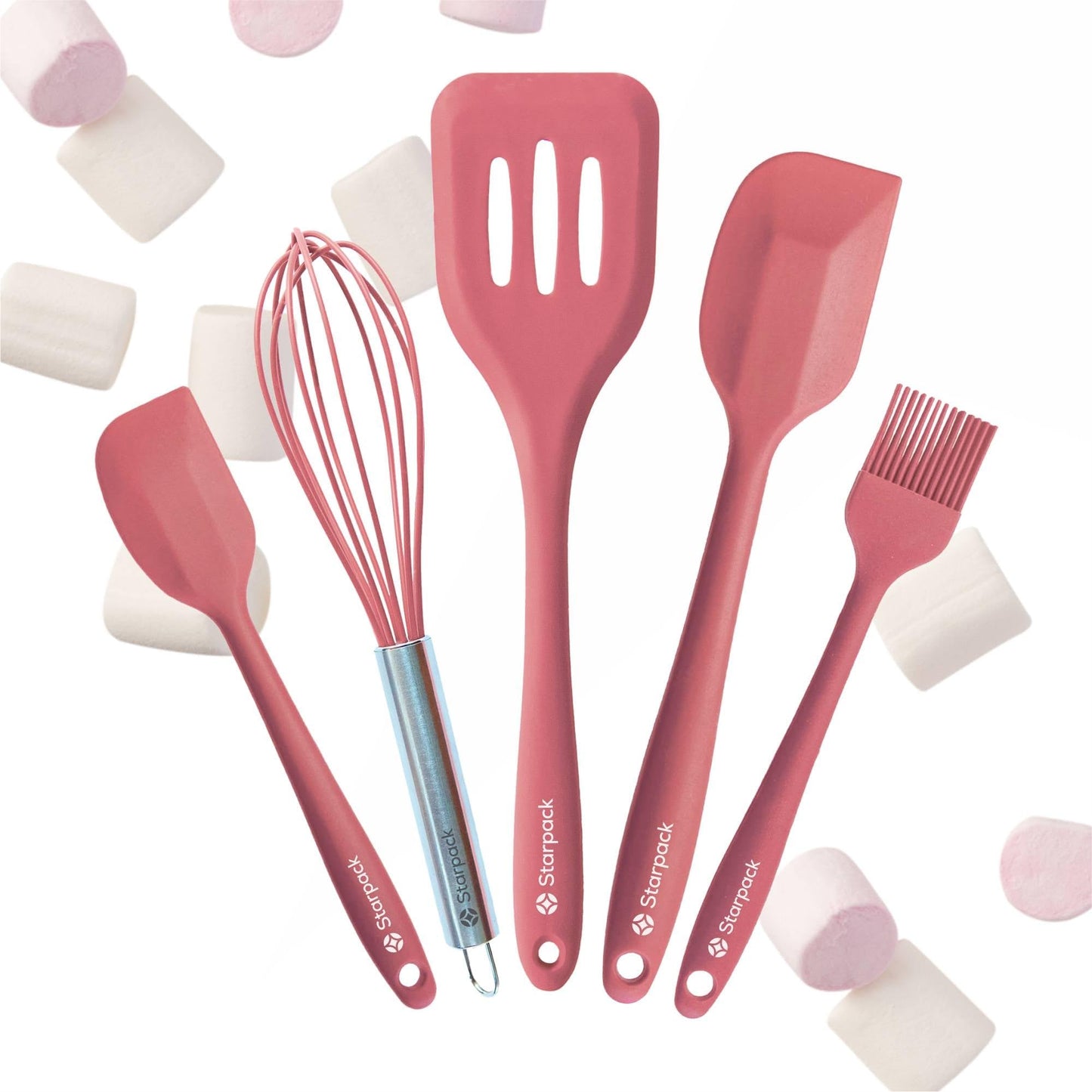 Premium Silicone Baking Utensil Set 5 Piece Heat Resistant Kitchen Tools 10 Inch Green