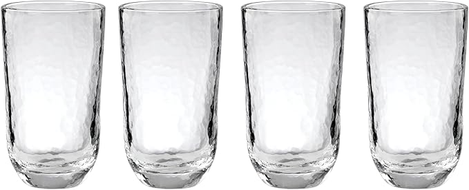 Lenox Homespun Clear Tall Highball Glasses, 20oz, Set of 4 | dishwasher safe | classic tall design | everyday drinkware for gatherings | 6 inch, 20oz, gift for women by Lenox
