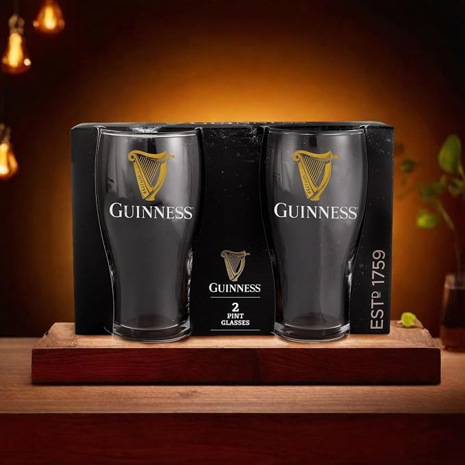 LORD'S ROCKS Guinness Official 20oz Pint Glasses – Set of 2, Branded Tulip Shape Beer Glassware – Classic Irish Pub Style - Image 5
