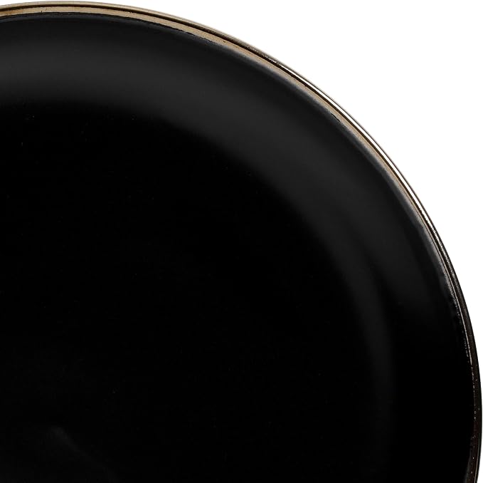 Gibson Home Rockaway 16-Piece Round Stoneware Dinnerware Set, Service for 4 – Black with Gold Rim Plates and Bowls, Microwave & Dishwasher Safe - Image 4