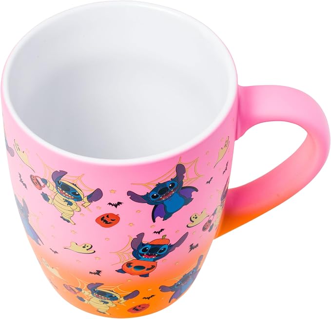 Silver Buffalo Disney Lilo and Stitch Trick Halloween, Ceramic Mug, 25oz | Costumes Pattern, Soft Touch Jumbo Cup, 0.74 Liters - Image 4
