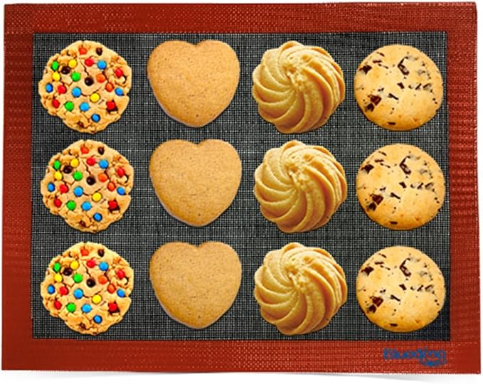 Bluedrop Silicone Bread Baking Mat Non Stick Oven Liner Perforated Steaming Mesh For Half Sheet Size Cooking Sheet 11-4/5" x 15-3/4"
