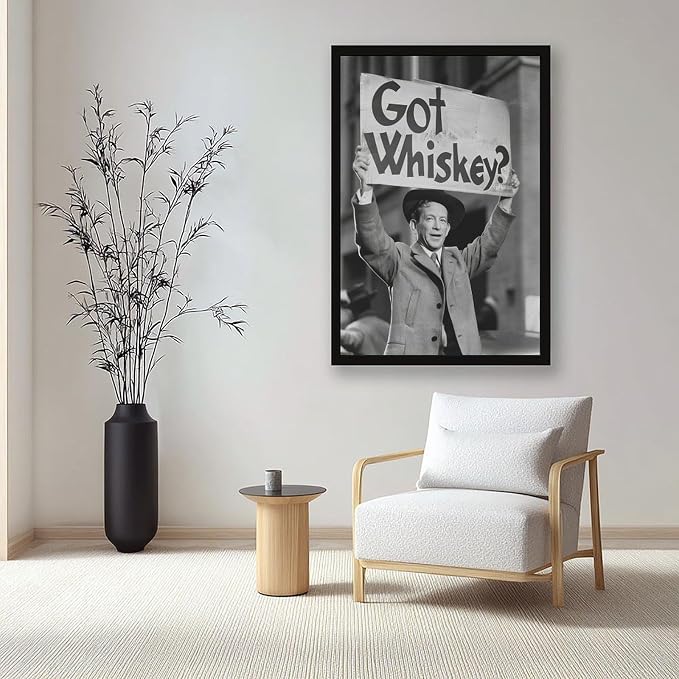 UXCBIA Whiskey Protest, Black And White Alcohol Speakeasy Poster Canvas Poster Bedroom Decor Sports Landscape Office Room Decor Gift Black Frame 08x12in(20x30cm) - Image 7