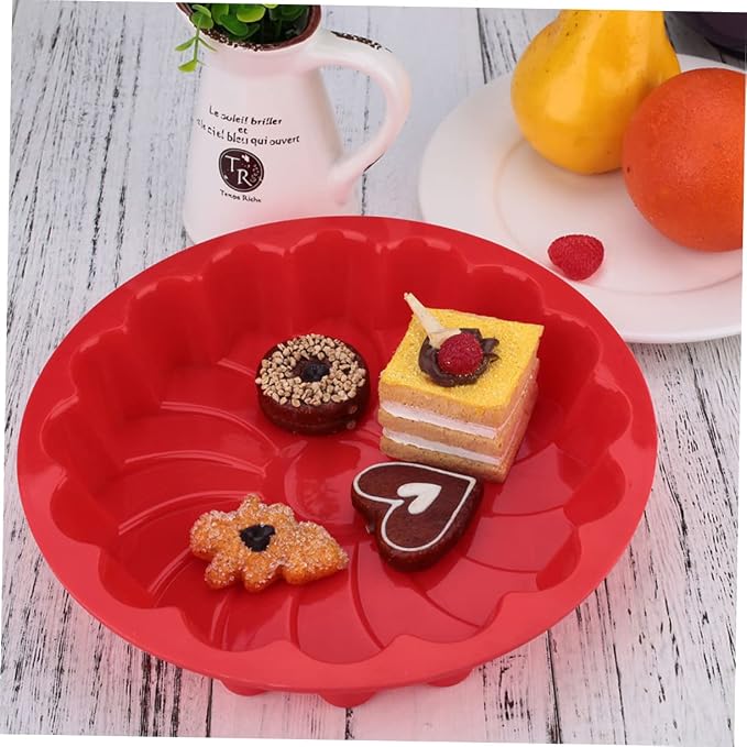Thickened Large Silicone Cake Pan Non-stick Flower-shaped Baking Mold for Birthdays and Special Occasions Random Color Flexible Bakeware for Easy Release and Cleanup - Image 2