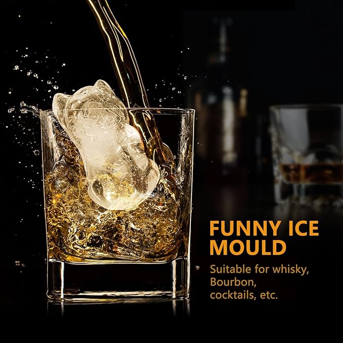 French Bulldog Ice Cube Mold, 4 Hole Fun Shapes Large Frenchie Bull Dog Ice Cube Tray for Whiskey,Cocktail,Bourbon, Cute Novelty French Bulldog Gifts for Decor, BPA Free