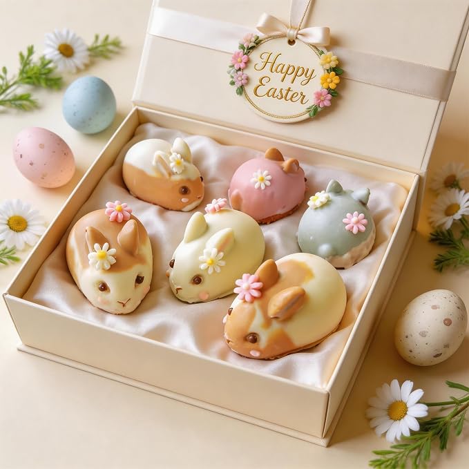 MEMOVAN 3D Easter Bunny Silicone Mold 6 Cavity Silicone Rabbit Mold Easter Rabbit Chocolate Mould for Baking Rabbit Shape Mousse Cake Jelly Dessert Fondant Cheesecake Soap Ice Cube Tray - Image 3