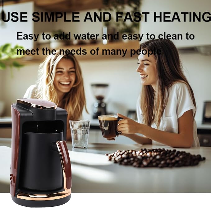 VINGVO Single Cup Turkish Coffee Machine 550W 250ML Hot Beverage Maker | Rich Flavor, Slow Cooking Depth, Quick Heating, Sturdy Plastic Construction, Home Office Application, Compact Travel - Image 2