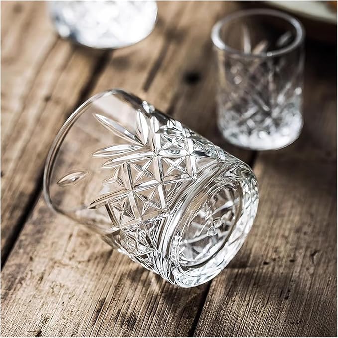 Glass Cups Transparent Embossed Glass Cups, 5 Sizes Stemless Glassware(X-Large) - Image 5