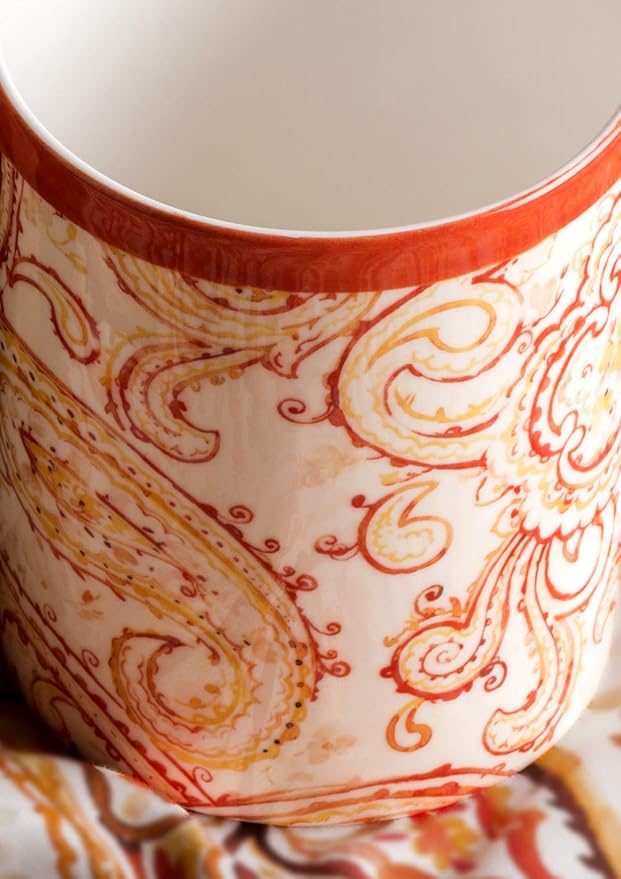 Maison d' Hermine Coffee Mug with Handles Tea Cups (15 Ounce, Pack of 2) | Fine Bone China Coffee Mugs for Hot Beverages Cappuccino Latte Home Restaurant Hotel Spring Summer -Palatial Paisley - Image 8