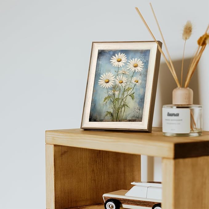 XOCUUI Unframed Wall Art For Bedroom DéCor Farmhouse Floral Canvas Wall Art White Daisy Wall Picture Daisy Canvas Print Neutral Artwork for Home Living Room Bedroom Office 12x16 - Image 8