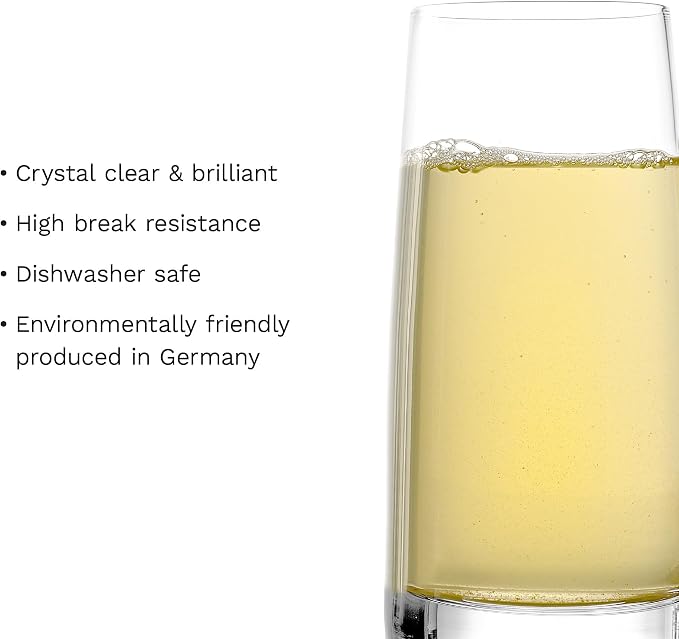 Stölzle Lausitz Highball Glasses Small Experience Set of 6, 12.25 oz – Elegant Glasses for Water Drinks & Juice – Premium Crystal Cocktail Glasses – Dishwasher & Shock-Resistant Made in Germany | Small highball and cocktail glasses for water, juice and... - Image 3