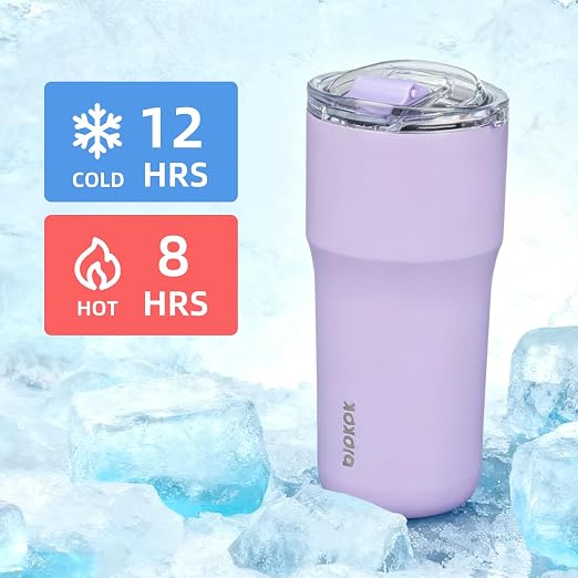 BJPKPK 20oz Spill Proof Coffee Tumbler, Insulated Stainless Steel Cup | Double Wall Vacuum, Leakproof Lid, Keeps Hot/Cold/Iced, BPA Free, Dishwasher Safe, Cupholder, Travel, Lavender - Image 6