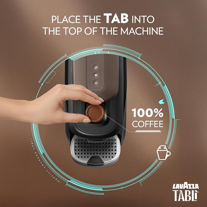 Lavazza Tabli Espresso Machine, works with 100% Coffee Tabs (Brown) | Single-serve espresso system. Tabli 100% Coffee Tabs compatibility. Easily brew an espresso, lungo, or double shot. - Image 6
