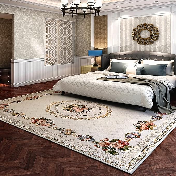 Vintage Traditional & Modern Area Rugs Home Decor Collection Floral Design Large Carpet for Bedroom Living Room Dining Room, 6′6″ × 9′6″, Rural Flower - Image 3