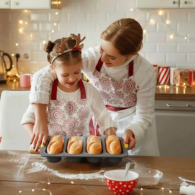 Silicone Bread Loaf Pan, Nonstick Sourdough Loaf Pan & Heat Resistant Baguette Bread Pan, Silicone Molds for Baking Hoagie Rolls, Hot Dog Bun (Grey-Hot Dog)