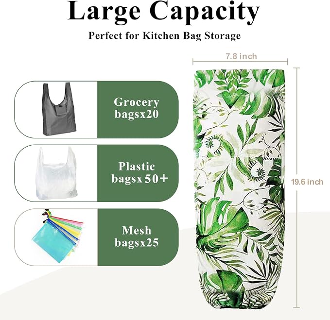 Plastic Bag Holder, Wall Mount Plastic Bag Organizer Dispenser, Heavy Duty Grocery Bag Storage Holder for Home Kitchen Camper - Image 3