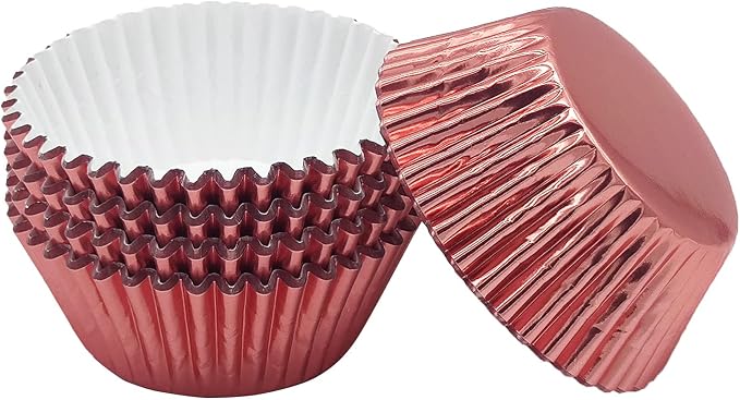 Standard Rose Gold Foil Cupcake Liners Muffin Baking Cups for Party and More, 100-Count - Image 4