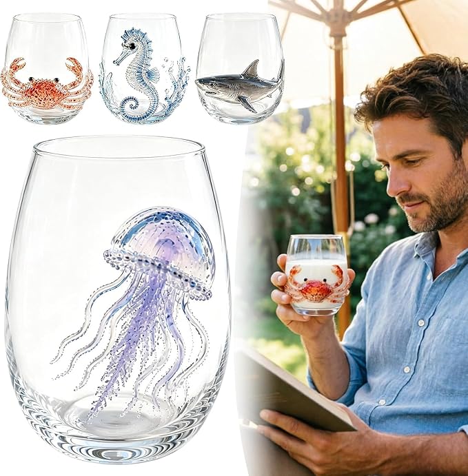 Artisan Blue Octopus Glassware Handmade 3D Ocean Decor Gift - Image 7