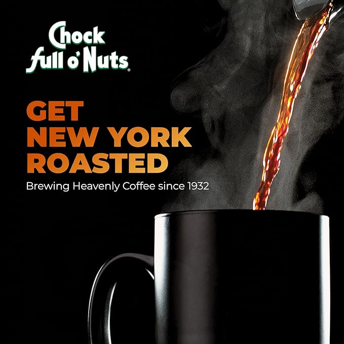 Chock Full o' Nuts Donut Shop Ground Coffee – Premium Beans in Recyclable Steel Can – Rich Flavor & Aroma, Medium Roast – Perfect for Drip, Pour-Over, Percolator – 23 Oz Can