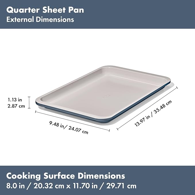 OXO Good Grips Non-Stick Pro Ceramic Coated Metal Bakeware Quarter Sheet Pan – Storm Blue - Image 7