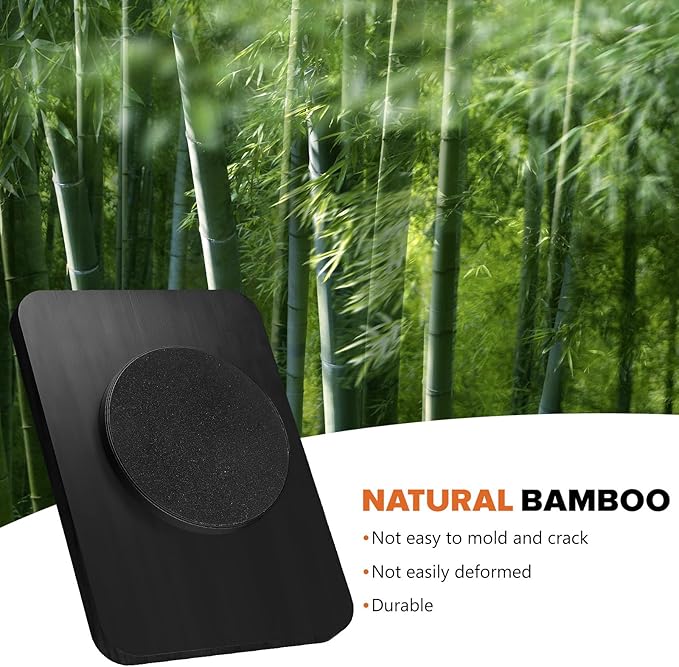 Rotating Napkin Holder for Table with Salt Pepper Shakers Caddy, Black | Bamboo Standing Napkin Dispenser, Metal Paper Napkin Storage for Bathroom Home Kitchen Farmhouse Decor Not Including Shakers - Image 4