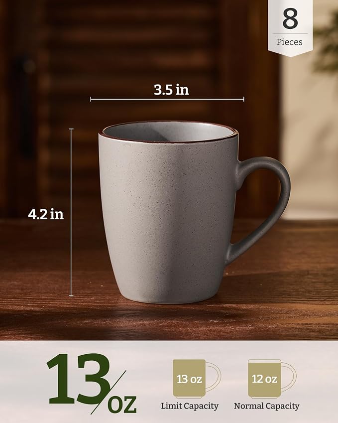 famiware Venus Coffee Mugs for 8, 13 oz Mug Set, Dringking Cup with Handle for Coffee, Tea, Cocoa, Milk, Multi-color - Image 4