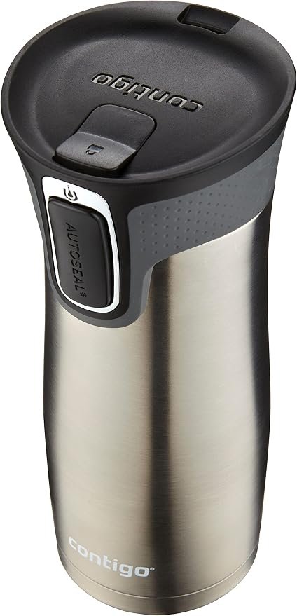 Contigo West Loop Stainless Steel Travel Mug with AUTOSEAL Lid, 16oz., Stainless Steel/Black by Unknown